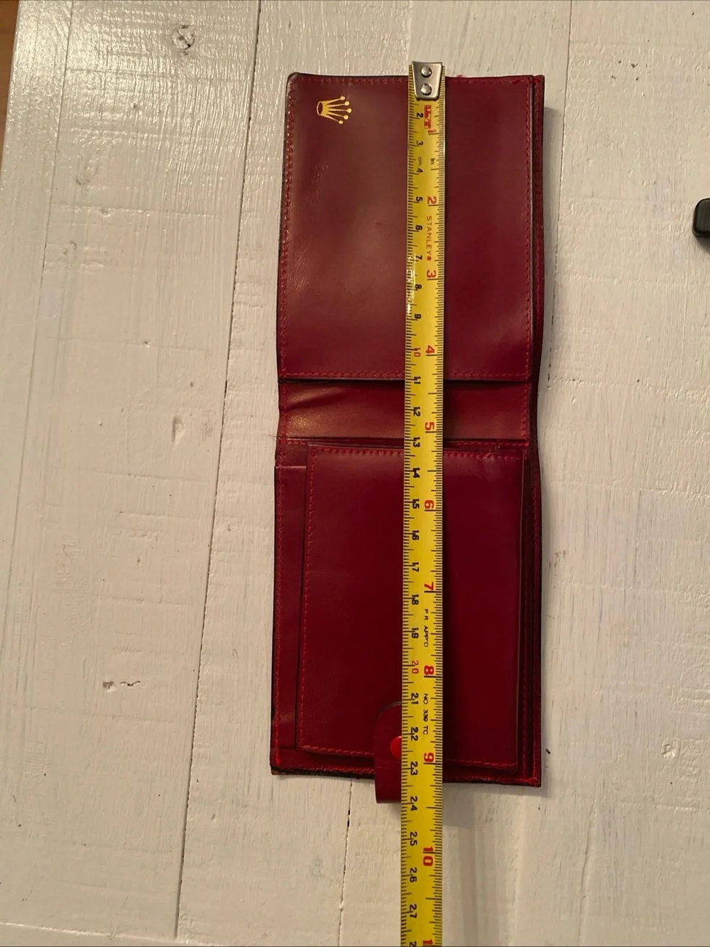 Rolex VTG  Geneva Red Oxblood Leather Wallet Men’s Bifold